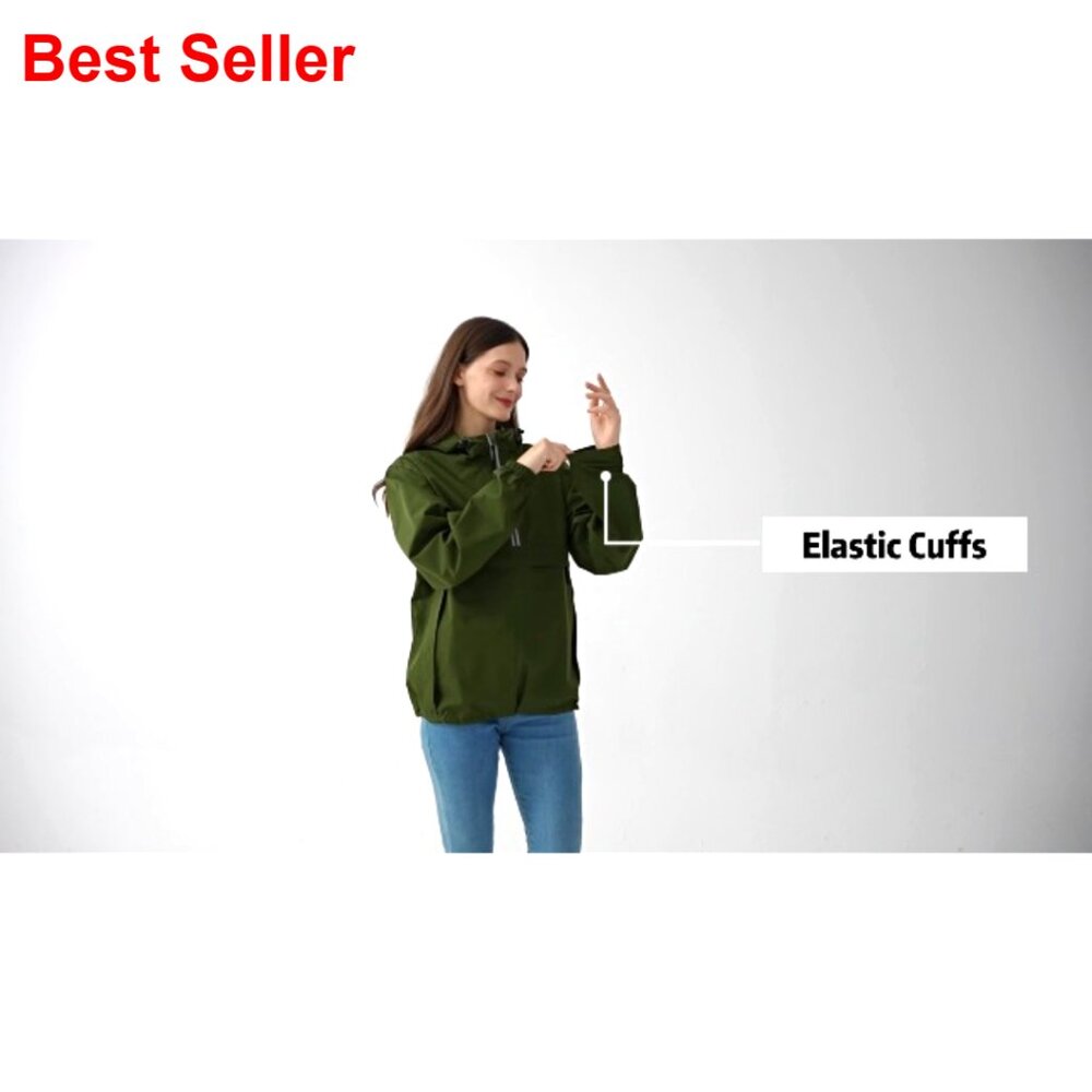 Waterproof Lightweight Packable Pullover Rain Jac… - image 7